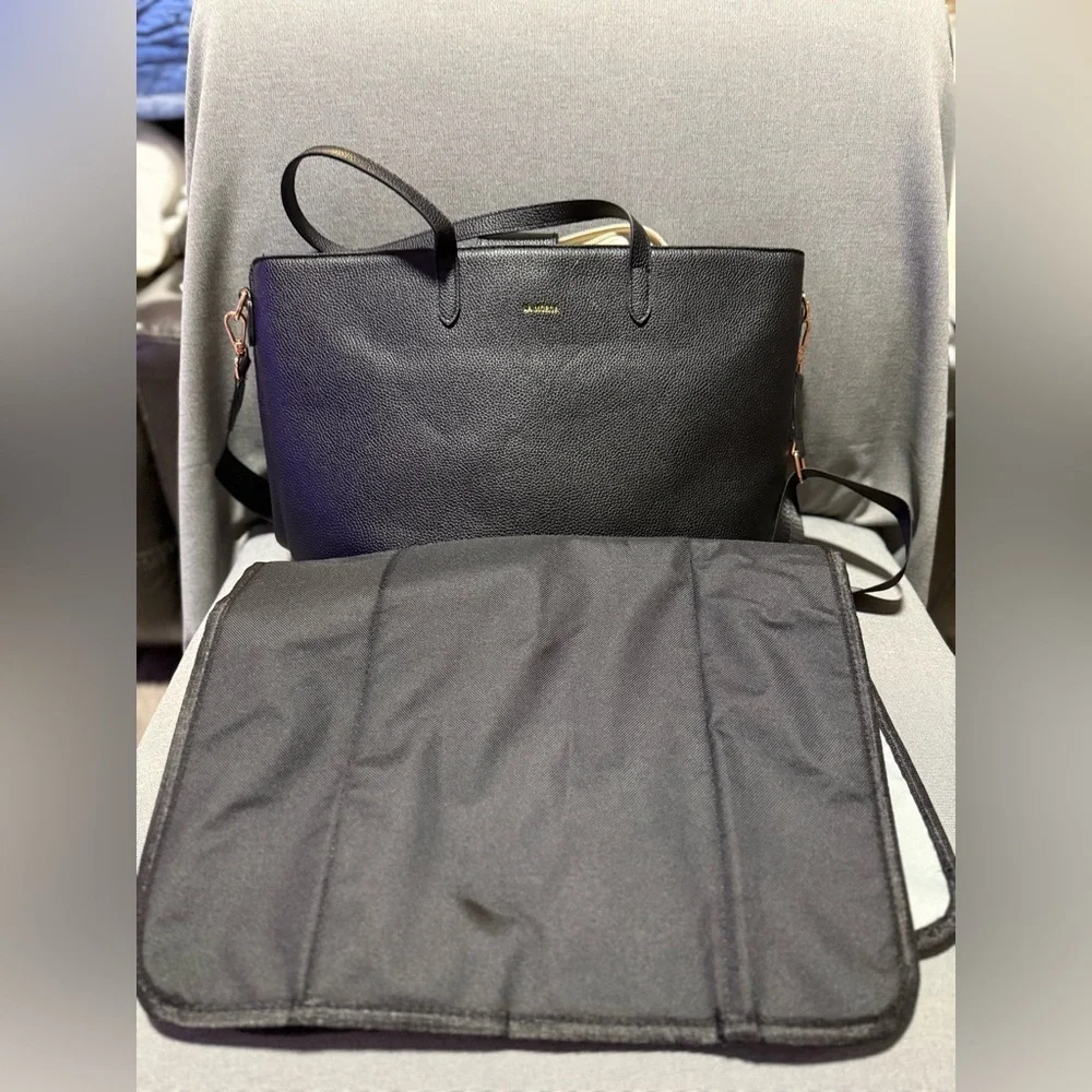 Black La Morsa Diaper Bag w/changing Pad NWOTs